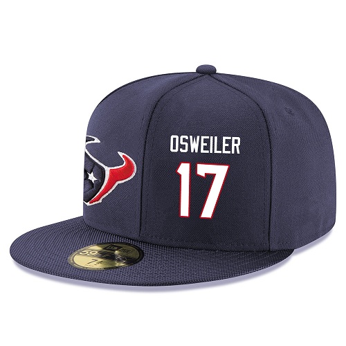 NFL Houston Texans #17 Brock Osweiler Stitched Snapback Adjustable Player Hat - Navy/White